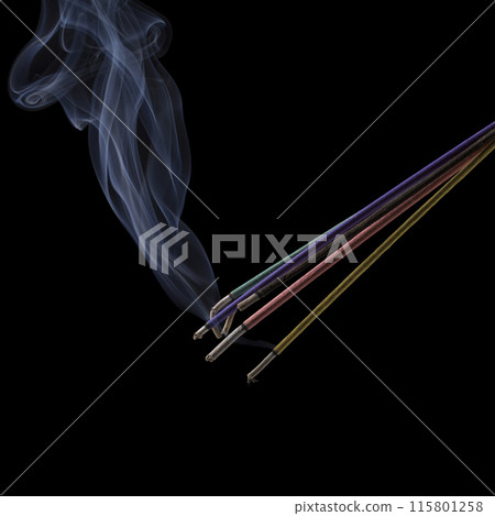 Burning indian or thai incense aroma sticks variety 115801258
