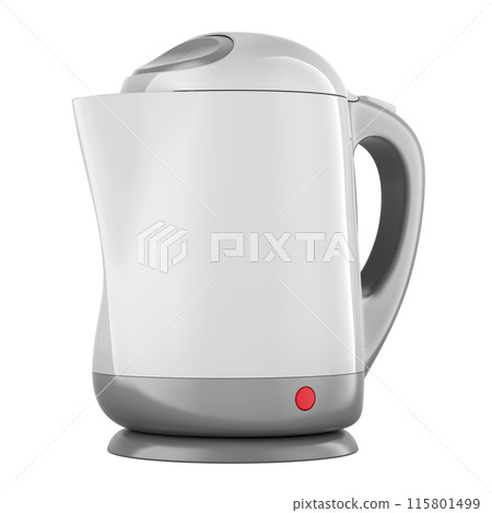 White electric kettle, 3D rendering 115801499