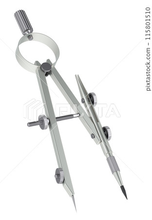 Compass, drawing instrument. 3D rendering 115801510