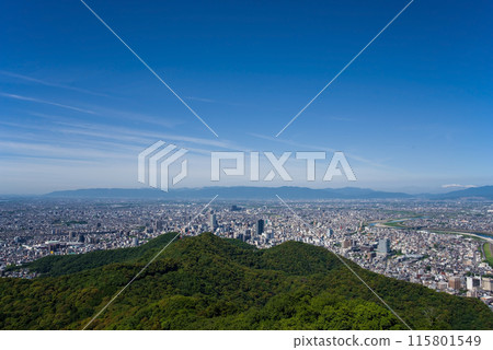 Spectacular view of Gifu city from the observation deck of the Gifu Kinkazan Ropeway 115801549