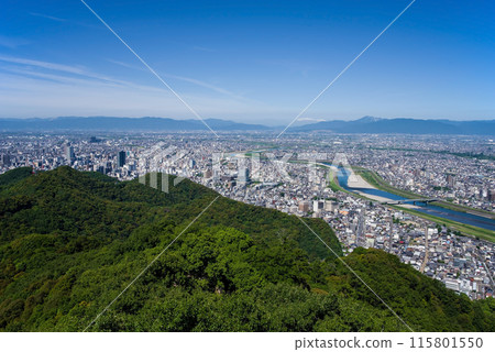 Spectacular view of Gifu city from the observation deck of the Gifu Kinkazan Ropeway 115801550