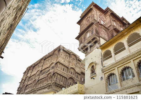 Internal views of Mehrangarh Fort at the top of Jodhpur, the blue city 115801625