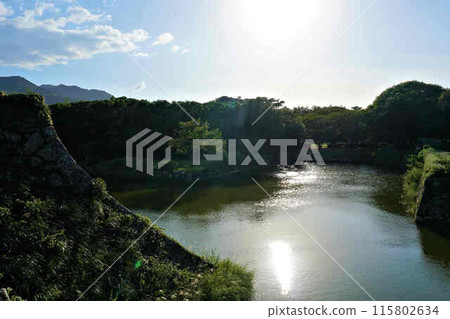 The inner moat from the ruins of Hagi Castle The inner moat from the ruins of Hagi Castle 115802634
