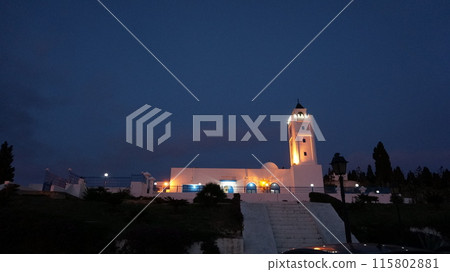 A mosque on a hill [Sidi Bou Said, Tunisia] 115802881