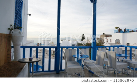 View from a cafe in Sidi Bou Said [Tunisia] 115802970