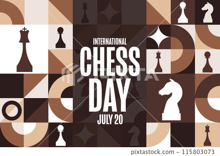 International Chess Day. July 20. Holiday concept. Template for background, banner, card, poster 115803073