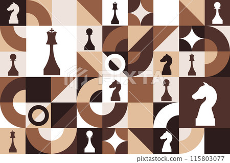 International Chess Day. July 20. Seamless geometric pattern. Template for background, banner, card International Chess Day. July 20. Seamless geometric pattern. Template for background, banner, card 115803077