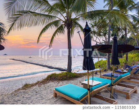 Aerial view at trisara beach in Bang Tao, Phuket, Thailand 115803330