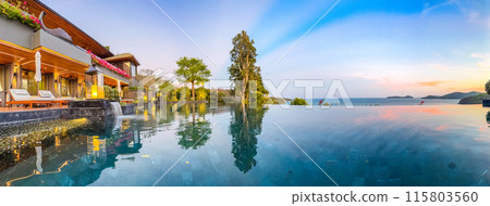Pool view in Ao Yon Yai beach in Phuket, Thailand Pool view in Ao Yon Yai beach in Phuket, Thailand 115803560