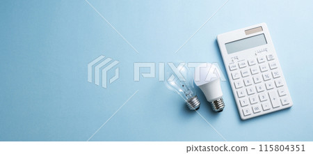 Incandescent light bulb and LED bulb and calculator 115804351