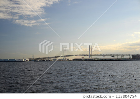 View of Yokohama Bay Bridge from Yamashita Park-2 115804754