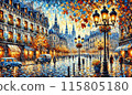 Autumn: City at dusk 115805180