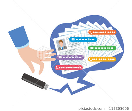 由於資料遺失而導致資訊外洩的圖示 115805606