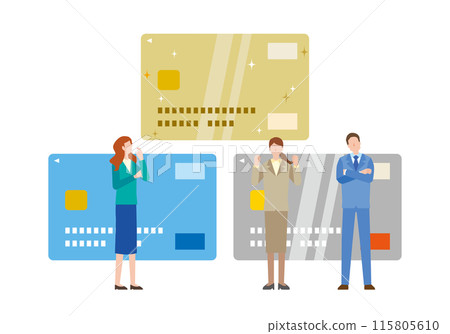 People choosing credit cards People choosing credit cards 115805610