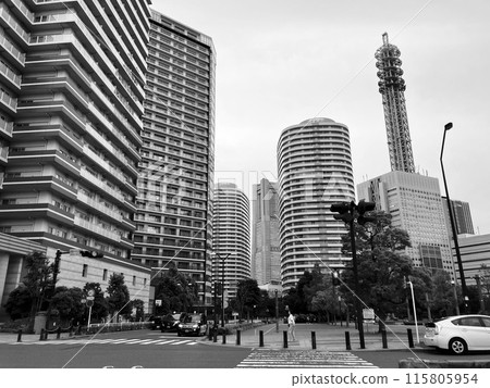Group of buildings lining up Group of buildings lining up 115805954