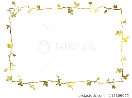 簡單的葉框金色 115806055