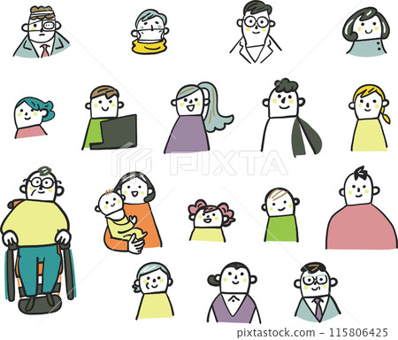 City people set stock illustration material 115806425