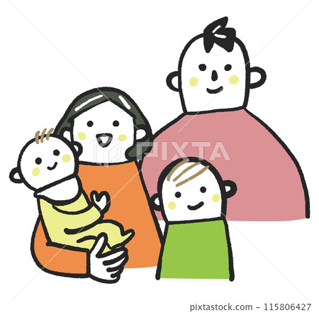 育兒家庭庫存插畫素材 115806427