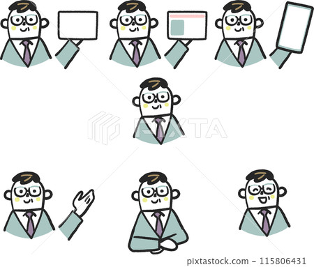 櫃檯前拿著智慧型手機、我的號碼卡、卡片或手的一組人的庫存插圖材料 115806431