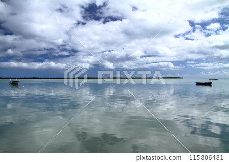 A view of the lagoon from the pier of Lagolet, a town on the southwest coast of Mauritius, the lady of the Indian Ocean A view of the lagoon from the pier of Lagolet, a town on the southwest coast of Mauritius, the lady of the Indian Ocean 115806481