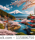日本春天的壯麗景色 115806750