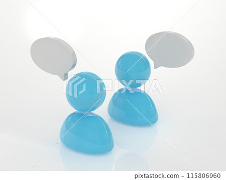 Men's opinion exchange three-dimensional icon horizontal 3D illustration 115806960