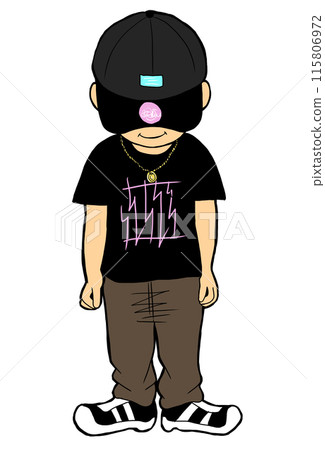 A man wearing a cap looking down 115806972