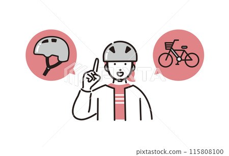 Person Girl wearing a bicycle helmet 115808100