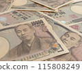 帶有大筆錢圖像的 10,000 日元鈔票 115808249