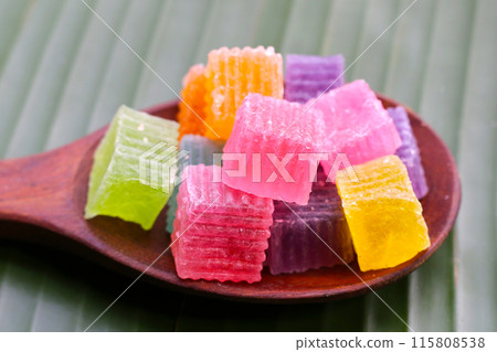 Colorful crispy jelly. Thai sweet dessert 115808538