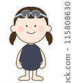 Girl in a school swimsuit 115808630