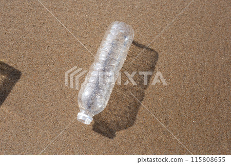 Plastic bottle on the beach Plastic bottle on the beach 115808655