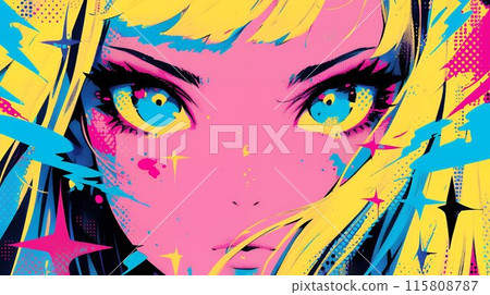 色彩繽紛的女孩特寫AI 色彩繽紛的女孩特寫AI 115808787