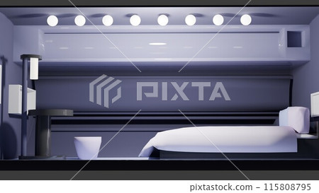 Futuristic spaceship cabin Futuristic spaceship cabin 115808795