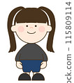 A cute girl with two heads tied up 115809114