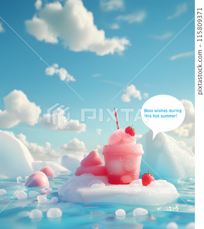 Iceberg and shaved ice (with text) 115809371