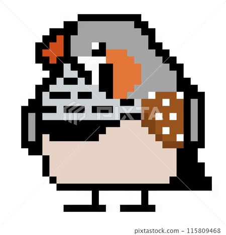 Pixel art Animal illustration Male zebra finch Normal color 115809468