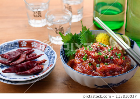 Korean food: Squid chanja (ikachanja) and chamisul 115810037