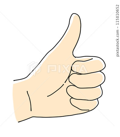 A slightly realistic "good" hand sign, solid color A slightly realistic "good" hand sign, solid color 115810652