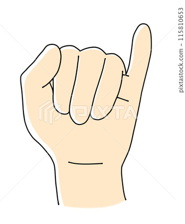 A slightly realistic promise hand sign, solid color A slightly realistic promise hand sign, solid color 115810653