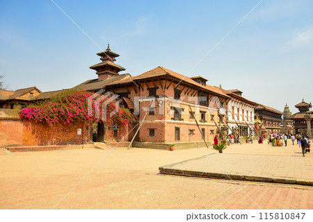 Beautiful scenery of Durbar Square in Bhaktapur, Nepal Beautiful scenery of Durbar Square in Bhaktapur, Nepal 115810847