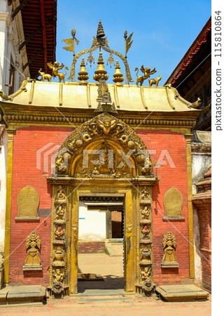Beautiful scenery of Durbar Square in Bhaktapur, Nepal Beautiful scenery of Durbar Square in Bhaktapur, Nepal 115810864