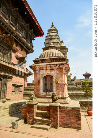 Beautiful scenery of Durbar Square in Bhaktapur, Nepal Beautiful scenery of Durbar Square in Bhaktapur, Nepal 115810873