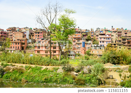 Street view of Bhaktapur city located on the outskirts of Kathmandu, Nepal Street view of Bhaktapur city located on the outskirts of Kathmandu, Nepal 115811155