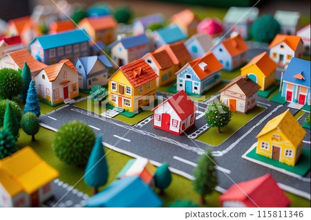 變形的房子和樹模型 變形的房子和樹模型 115811346