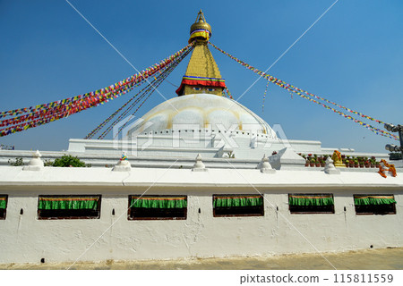 尼泊爾首都加德滿都博達哈大佛的美麗景色 115811559