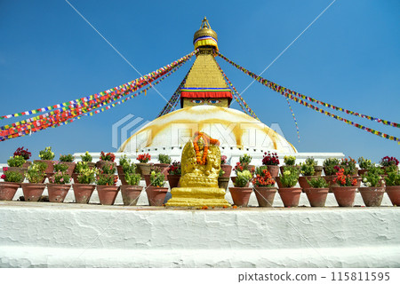 尼泊爾首都加德滿都博達哈大佛的美麗景色 115811595