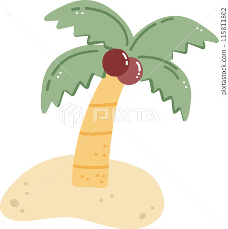 Coconut Tree Cartoon 115811802