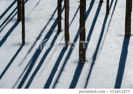 冬天的大瀧村天然湖 115811877