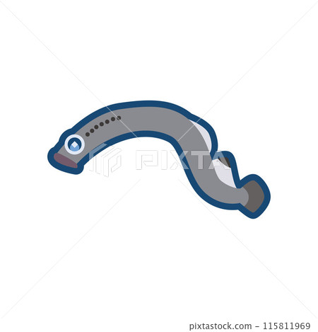 Illustration of a cute river lamprey 115811969